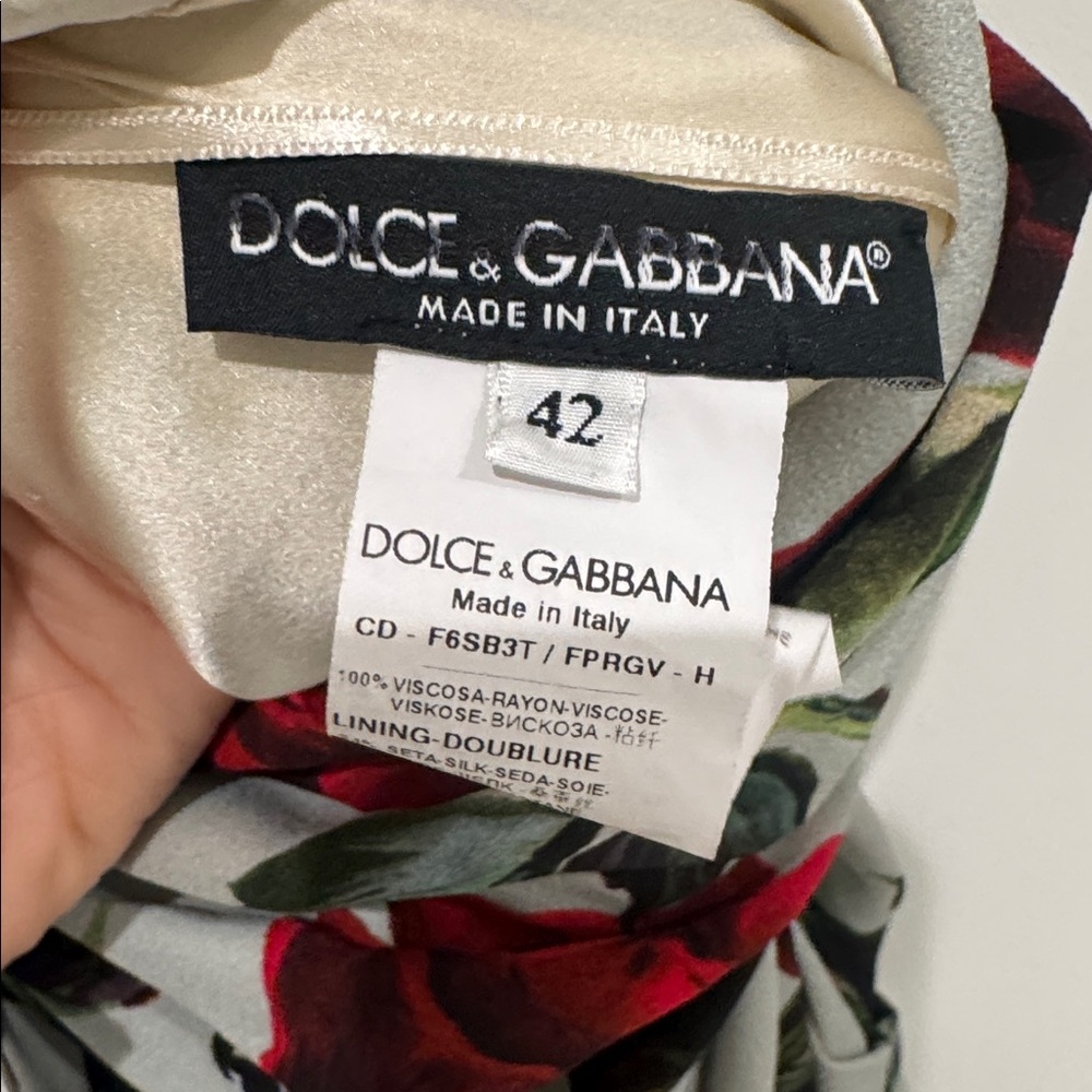 Dolce & Gabbana Floral-Print Ruched Midi Dress size 42 M US size 6 - Picture 4 of 16